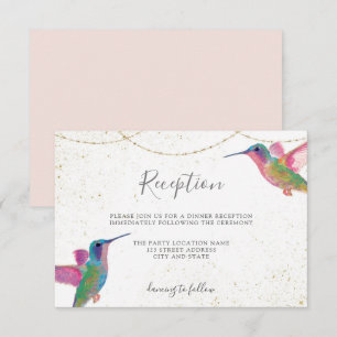 Blumen Kolibris Aquarell Empfangskarte Begleitkarte