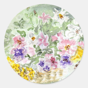 "Blumen-Korb-" Aufkleber