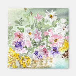 "Blumen-Korb-" Magnet