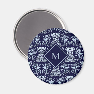 Blumen-Korsett Damast-Muster Magnet