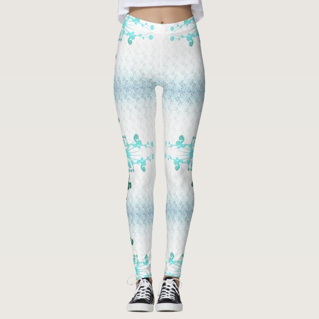 Blumen-Kreuz Leggings (Vorderseite)