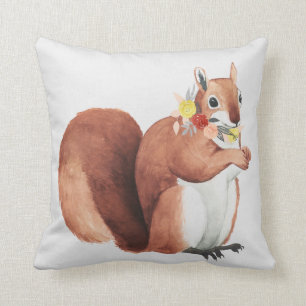 Blumen-Kronen-Förster-Eichhörnchen Kissen