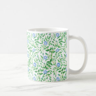 Blumen-Landhaus-Stil Blau Weiße Immergrün-Muster Kaffeetasse