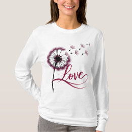 Blumen Langarm T-Shirt, Florales Oberteil T-Shirt