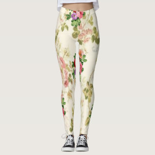 Blumen-Langleggings weiß Teenager Leggings