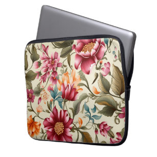 Blumen-Laptop-Hülle mit leuchtendem Rosa Laptopschutzhülle