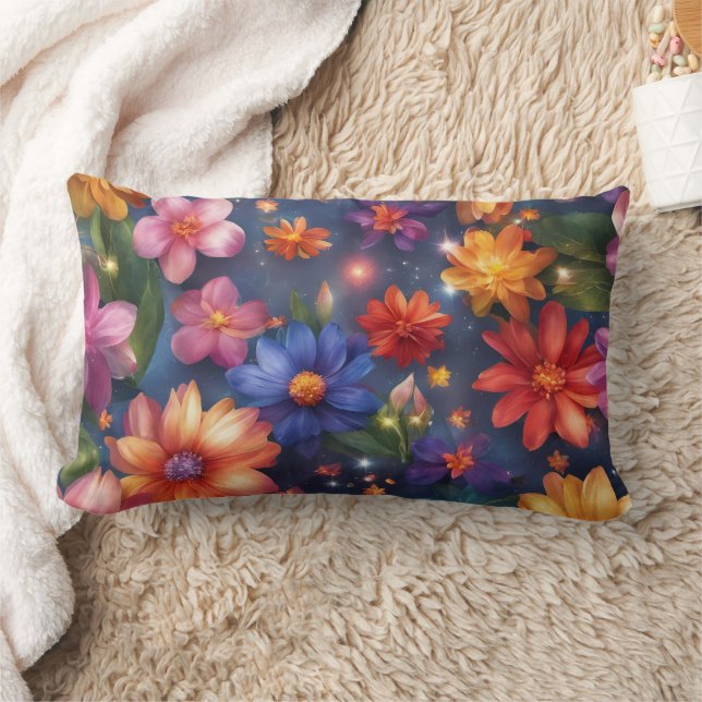 Blumen - Lendenkissen 33 cm x 53 cm (Decke)