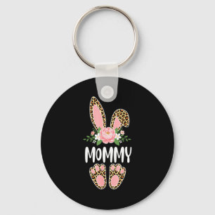 Blumen-Leopard-Mutti-Häschen-Frohe Ostern-Mutterta Schlüsselanhänger