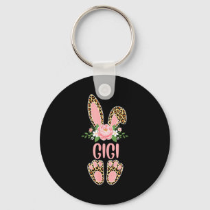 Blumen-Leoparden-Gigi-Hase Frohe Ostern Frühling Schlüsselanhänger