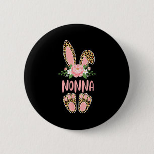 Blumen-Leoparden-Oma-Hase frohe Ostern Frühling  Button