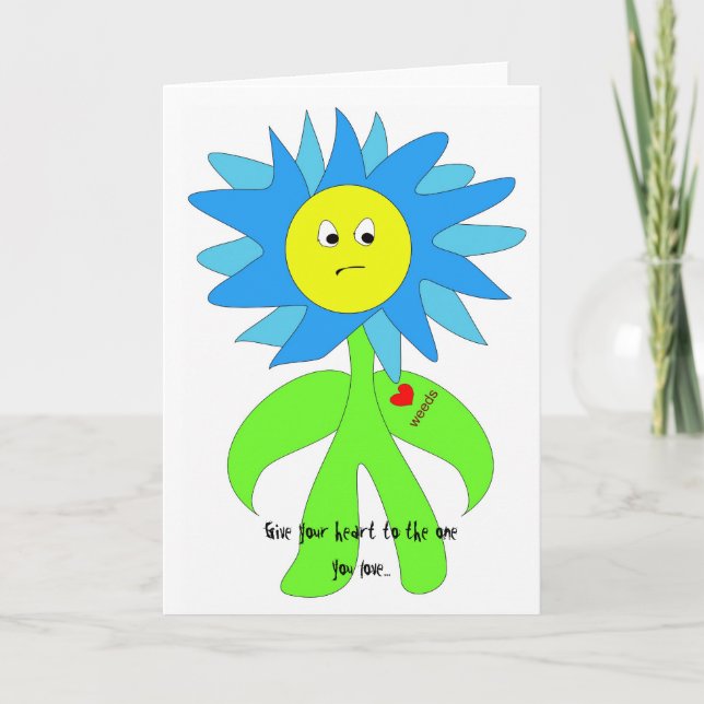 Blumen-Liebe-Unkräuter Karte (Vorderseite)