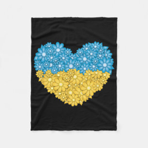 Blumen lieben die ukrainische Flagge  Fleecedecke