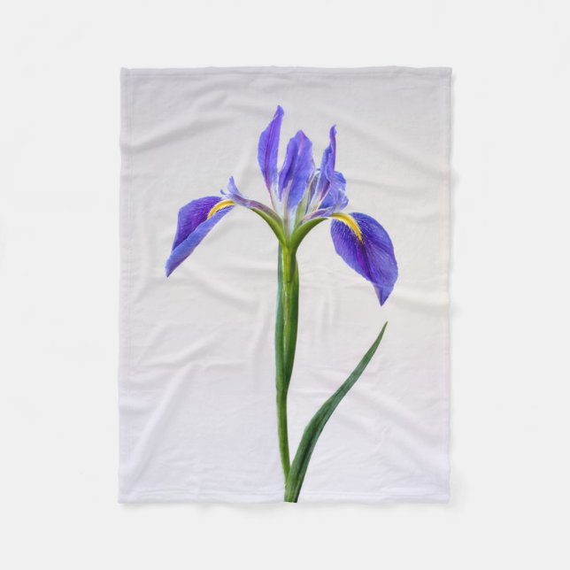 Blumen | Lila Iris-Blume Fleecedecke (Vorderseite)