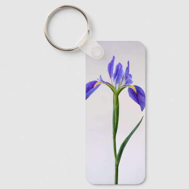 Blumen | Lila Iris-Blume Schlüsselanhänger (Vorderseite)