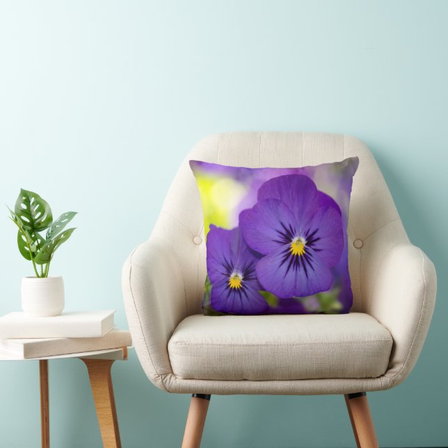 Blumen | LILA STIEFMÜTTERCHEN Kissen (Stuhl )