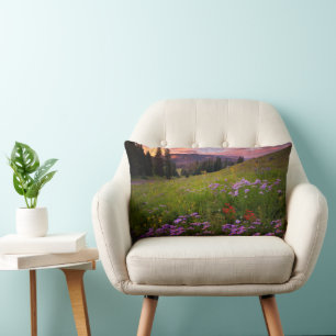 Blumen   Lila Wildblumen Colorado Lendenkissen