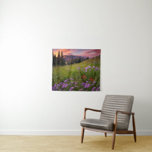 Blumen   Lila Wildblumen Colorado Wandteppich
