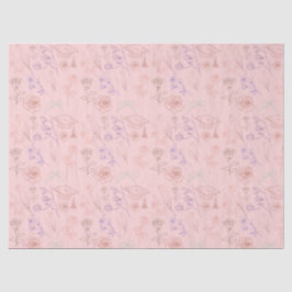 Blumen-Linienkunst-Abschluss Seidenpapier