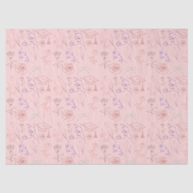 Blumen-Linienkunst-Abschluss Seidenpapier (Vorderseite)