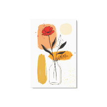 Blumen-Linienkunst-Wanddekor Leinwandkunst
