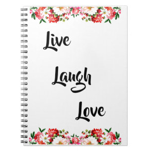 Blumen "Live, lachen, Liebe" Elegant Notizblock