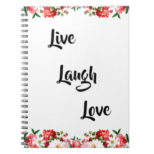 Blumen "Live, lachen, Liebe" Elegant Notizblock