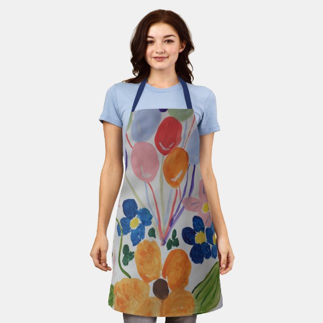 Blumen & Luftballons Schürze (Getragen)