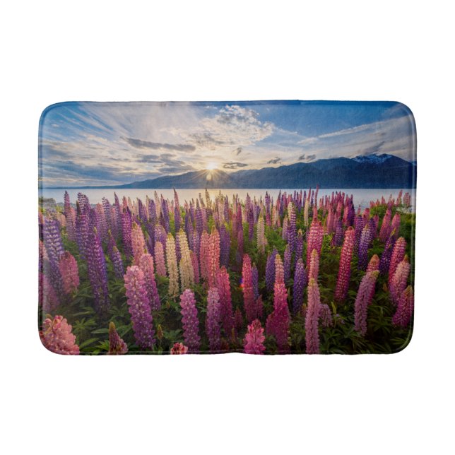Blumen | Lupinen Neuseeland Badematte (Vorderseite)