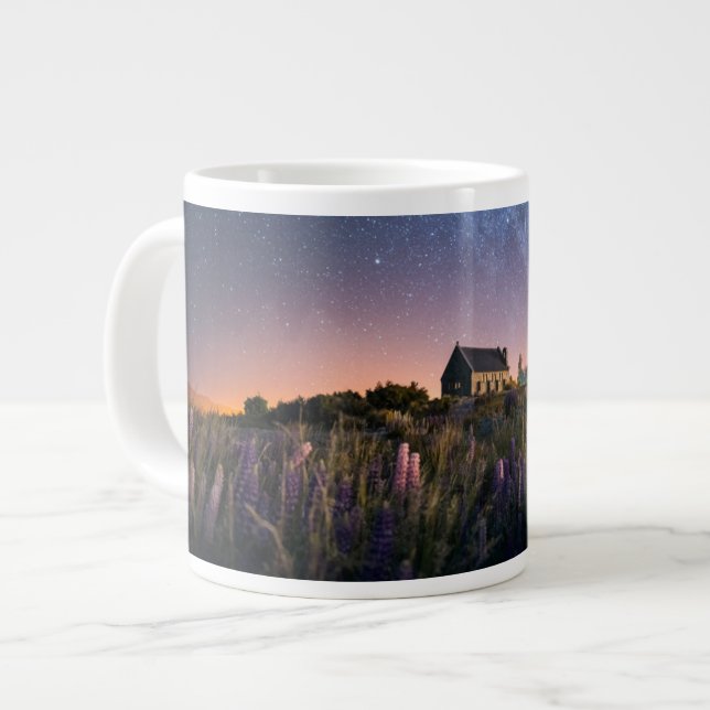 Blumen | Lupines Blühen Tekapo-See Neuseeland Jumbo-Tasse (Vorderseite Links)