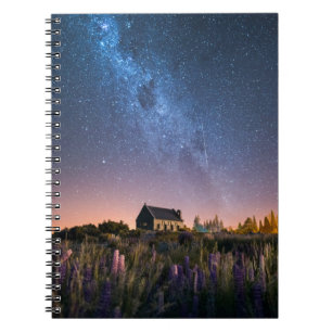 Blumen   Lupines Blühen Tekapo-See Neuseeland Notizblock