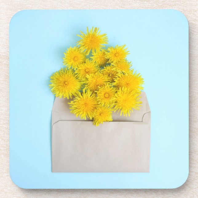 Blumen | Lüster in Umschlag Getränkeuntersetzer (Vorderseite)