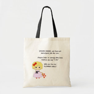 Blumen-Mädchen-Antrag-Tasche - Blondine Tragetasche