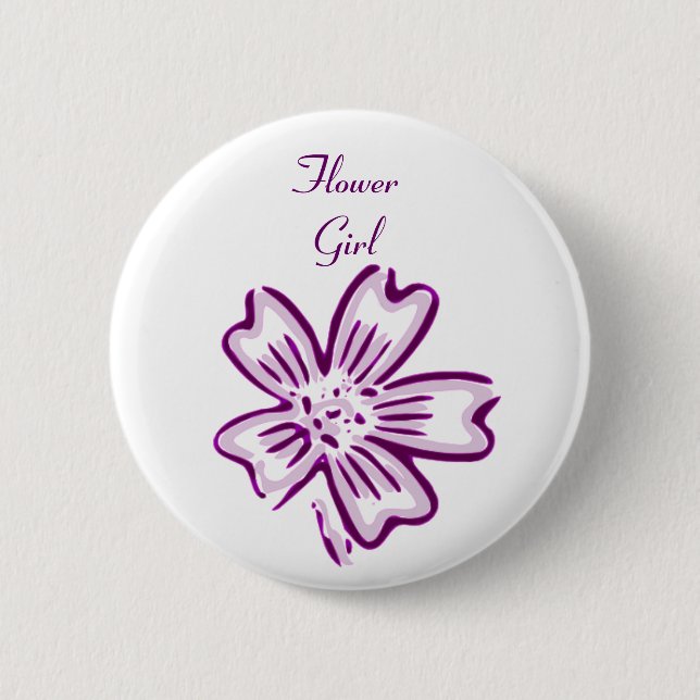 Blumen-Mädchen-Blumen-Knopf Button (Vorderseite)