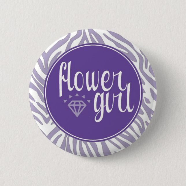 Blumen-Mädchen-Button Button (Vorderseite)