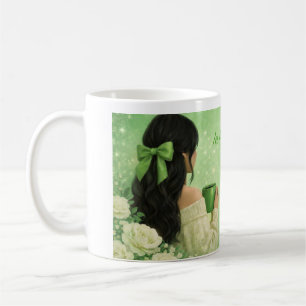 Blumen-Mädchen-Kaffeetasse Geschenk der grünen H Kaffeetasse