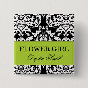 Blumen-Mädchen-Knopf Button