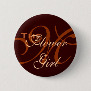 Blumen-Mädchen-Knopf Button