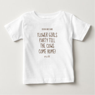 Blumen-Mädchen-rustikaler Wedding Reihen-T - Shirt