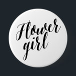 Blumen-Mädchen-Schwarz-Skript-Knopf Button<br><div class="desc"></div>