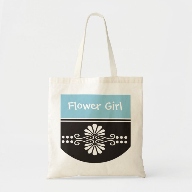 Blumen-Mädchen-Taschen-Tasche - Blau Tragetasche (Vorne)