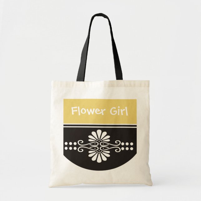 Blumen-Mädchen-Taschen-Tasche - Gelb Tragetasche (Vorne)