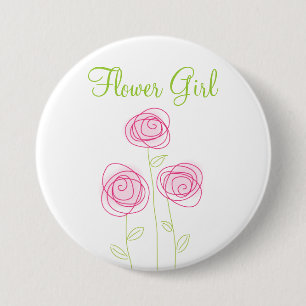 Blumen-Mädchenhübscher Posies-Proben-Knopf Button