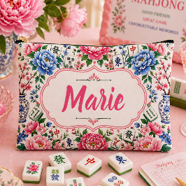 Blumen-Mahjong-Kachel-Tasche personalisiert Zubehörtasche