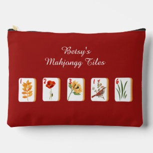 Blumen-Mahjong-Kachel-Zubehörtasche Zubehörtasche