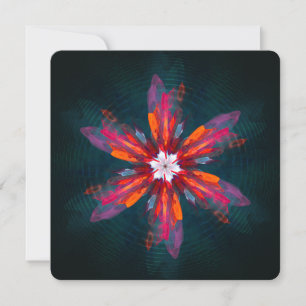 Blumen-Mandala-Blüten Orange Rot Blau Abstrakt Einladung