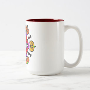 Blumen-Mandala "Ernte" Zweifarbige Tasse