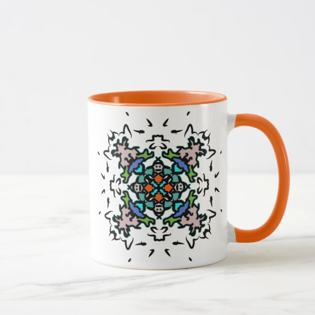 Blumen-Mandala-Kunst Tasse (Rechts)