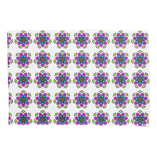 Blumen-Mandala-Muster Kissenbezug (Vorderseite)