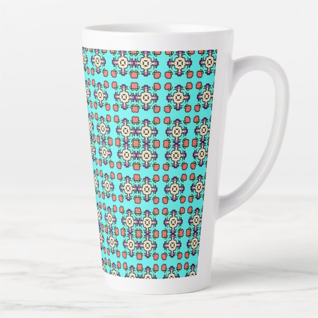 Blumen-Mandala-Nahtloses Muster Milchtasse (Rechts)