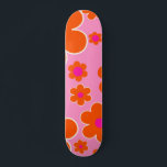 Blumen Market Amsterdam Retro Blume Rosa Orange Skateboard<br><div class="desc">Blume Markt Amsterdam: Floral Art - Retro Blume Print - Rosa und Orange.</div>